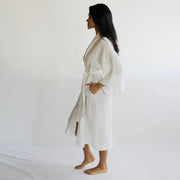 Linen Kimono Robe with Pockets