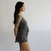 Linen Pajama Set includes Handkerchief Camisole and Sarong Boxer Shorts