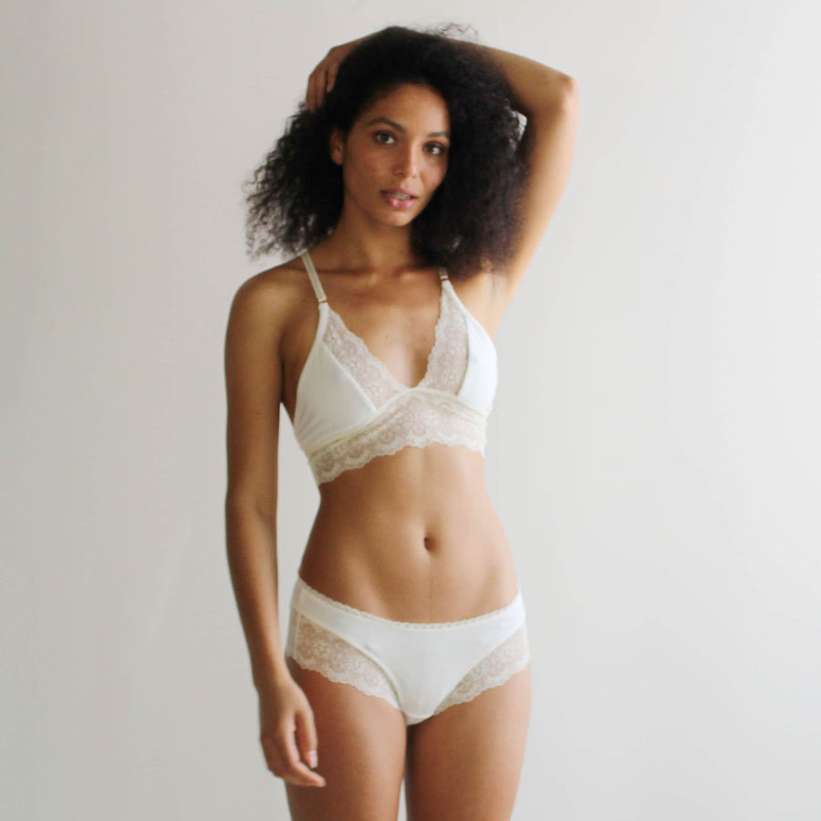 Organic Cotton Lingerie Set Including the Bralette and Panties