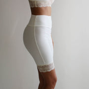 Organic Cotton Biker Shorts with Lace Trim