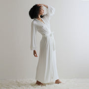 Full Length Robe with lace trimmed sleeves