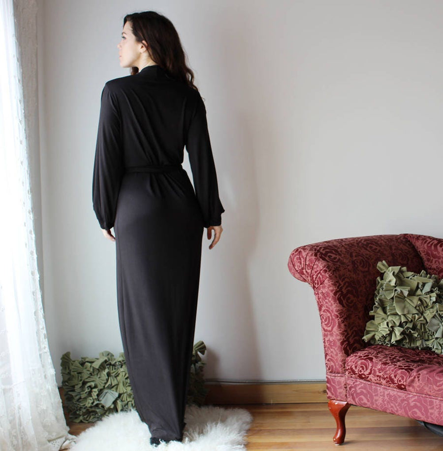 Womens Bamboo Jersey Robe, Bishop Sleeves, size Medium, Large and XL