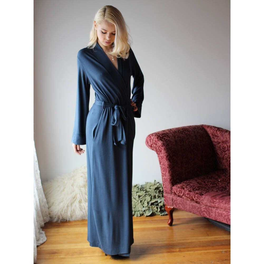 long bamboo robe with side pockets