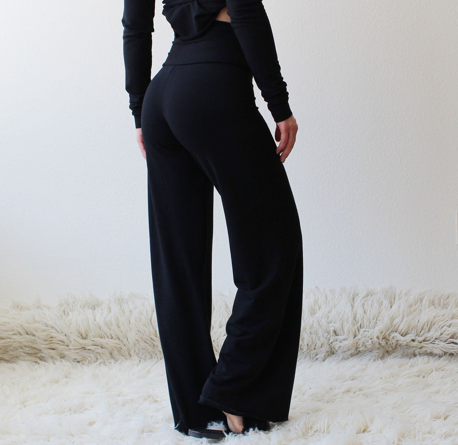 Wide leg pants with a high waist