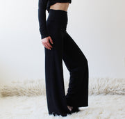 Wide leg pants with a high waist