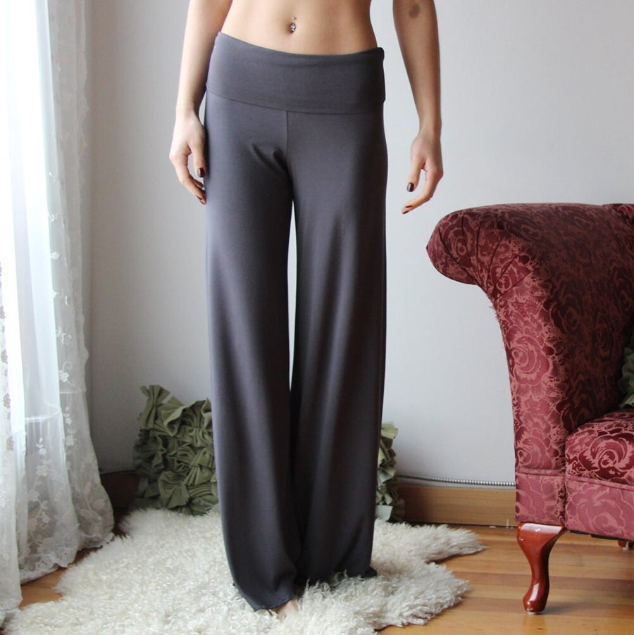 bamboo foldover lounge pants with a wide legs