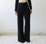 Wide leg pants with a high waist