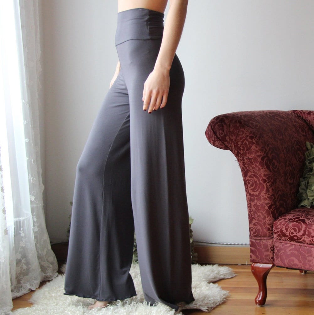 bamboo foldover lounge pants with a wide leg