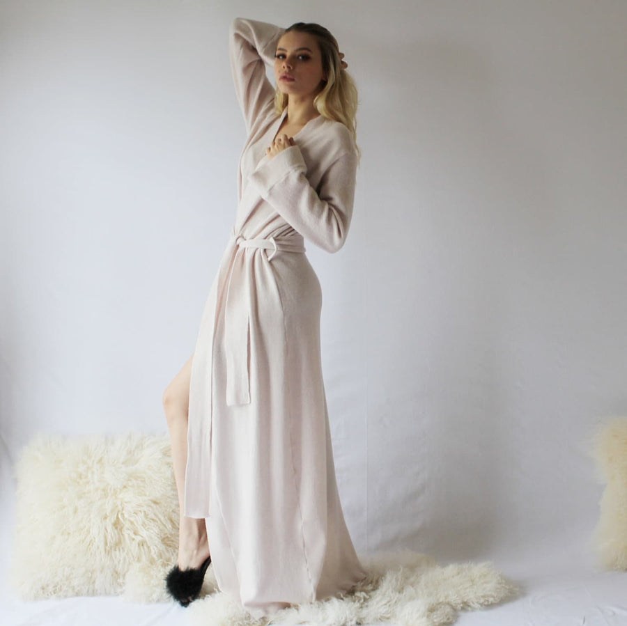 Long Merino Wool Robe, Womens Full Length Robe