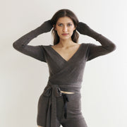 Merino Wool Wrap Cardigan: Cropped Shrug, USA Made, Large and XL