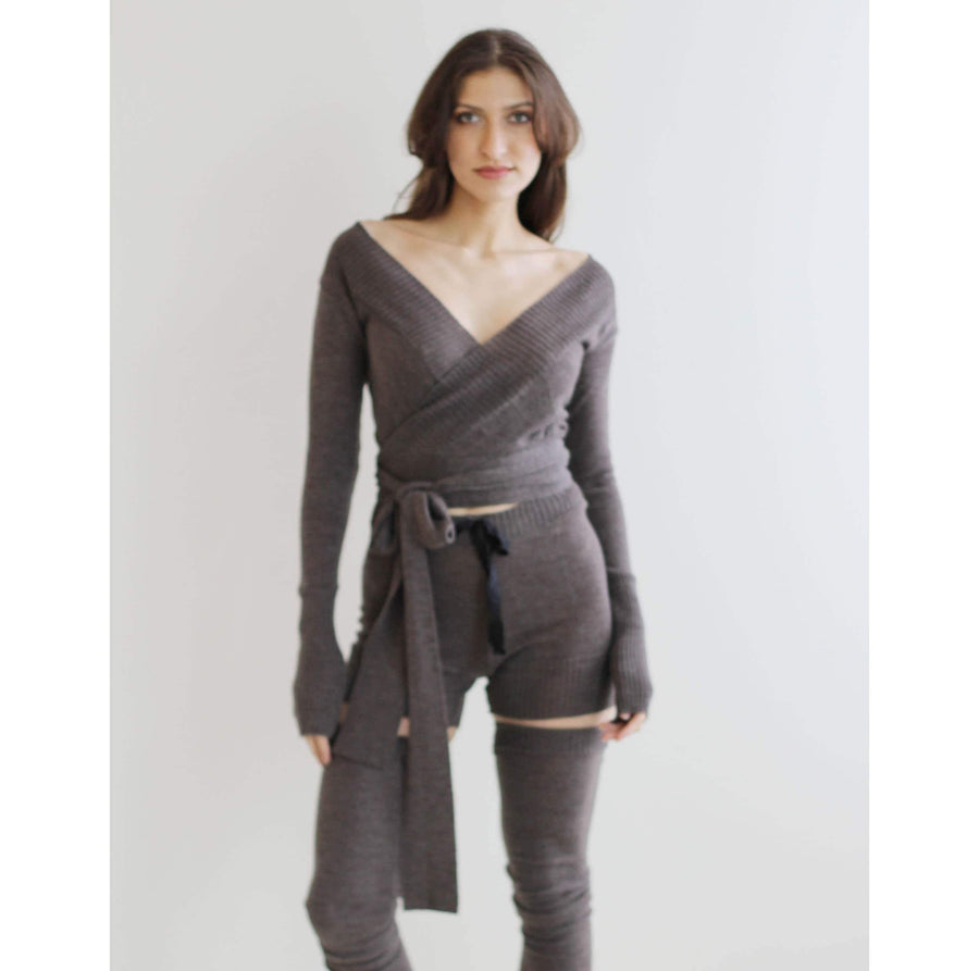 Wool Wrap Cardigan Shrug, 100% Merino Wool, Cropped Sweater, size XL