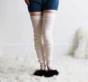 Merino Wool Stockings, Womens 100% Wool Thigh High Leg Warmers