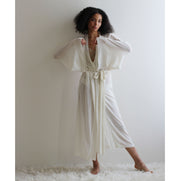 silk and cashmere sheer knit kimono robe