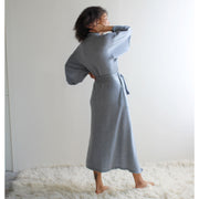 Midi Wool Kimono Robe with Pockets