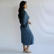 Womens Kimono Robe with Lace Sleeve Cuff