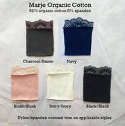 Organic Cotton Camisole with Lined Cup and Fabric Straps, Organic Underwear, Made to Order, Made in the USA
