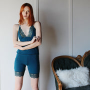 Tencel Organic Cotton Underwear Set includes Camisole and Biker Shorts, Organic Sleepwear, Size Small, Plum Color