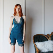 Tencel Organic Cotton Underwear Set includes Camisole and Biker Shorts, Organic Sleepwear, Size Small, Plum Color