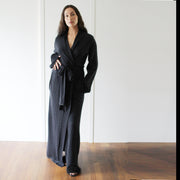 Merino Wool Robe: Long Knit Robe with Pockets, Large