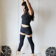 Merino Wool Knit Sweater Shorts: USA Made Loungewear, lavender, burgandy, rose, pine