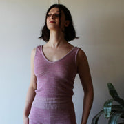 Silk Linen Lingerie Set, Sweater Knit Pajamas, Natural Sleepwear, Made to Order, Made in the USA