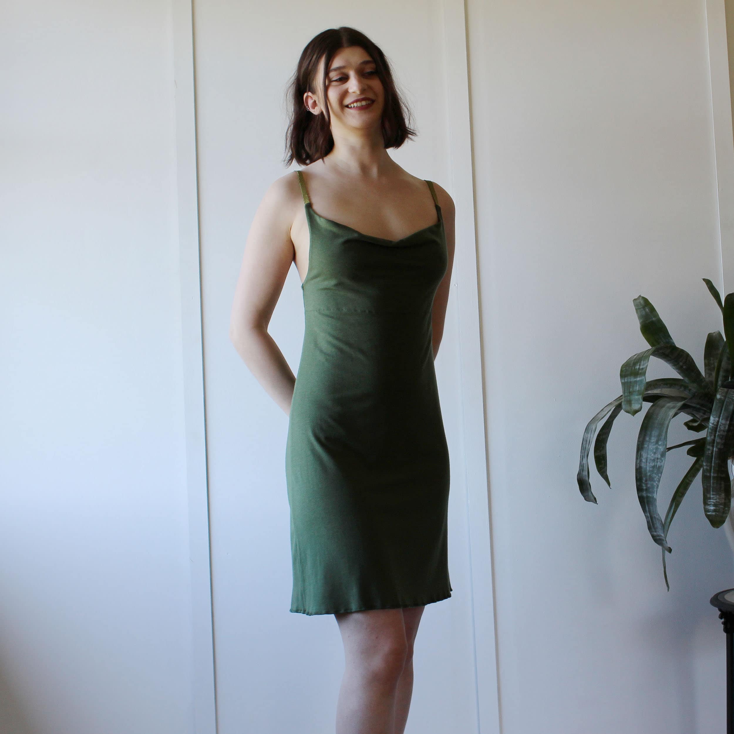 Tencel and Organic Cotton Nightgown with a draped Neckline