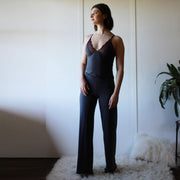 Organic Cotton Pajama Set with Camisole and Lounge Pants, Made to Order, Made in the USA
