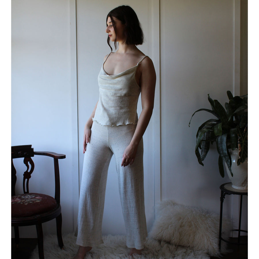 Silk Linen Sweater Knit Pajama Set