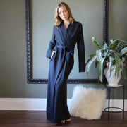 Merino Wool Robe: Long Knit Robe with Pockets, Large