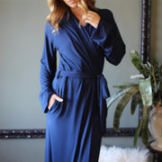 Full Length Robe with Pockets in Bamboo Jersey