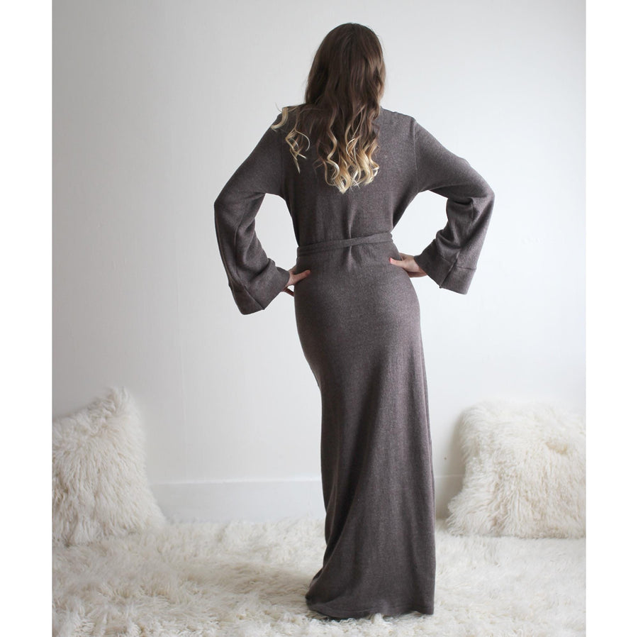 Long Merino Wool Robe, Womens Full Length Robe