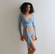 Silk Cashmere Knit Wrap Cardigan: Pointelle Lace Shrug, Large