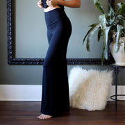 bamboo foldover lounge pants with a wide leg