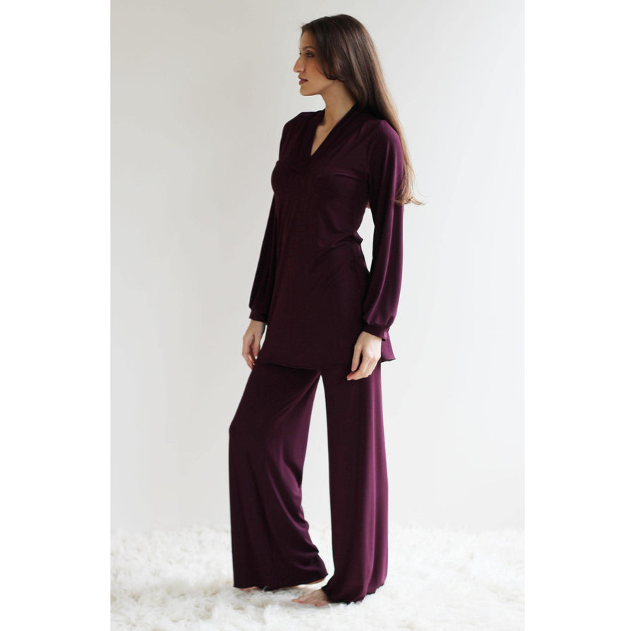 Bamboo Pajama Set including Tunic and Wide Leg Pants