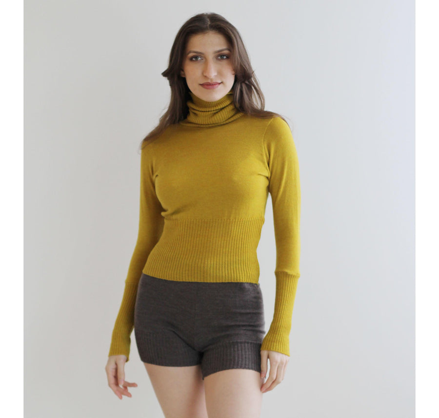 Womens Turtleneck Sweater in Cropped Length