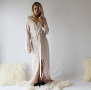 Merino Wool Knit Robe: Full Length, Soft Sleepwear, size XL