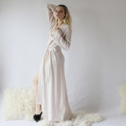 Merino Wool Knit Robe: Full Length, Soft Sleepwear, size XL