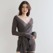 Merino Wool Shrug: Cropped Wrap Sweater, Made in USA, small and XL