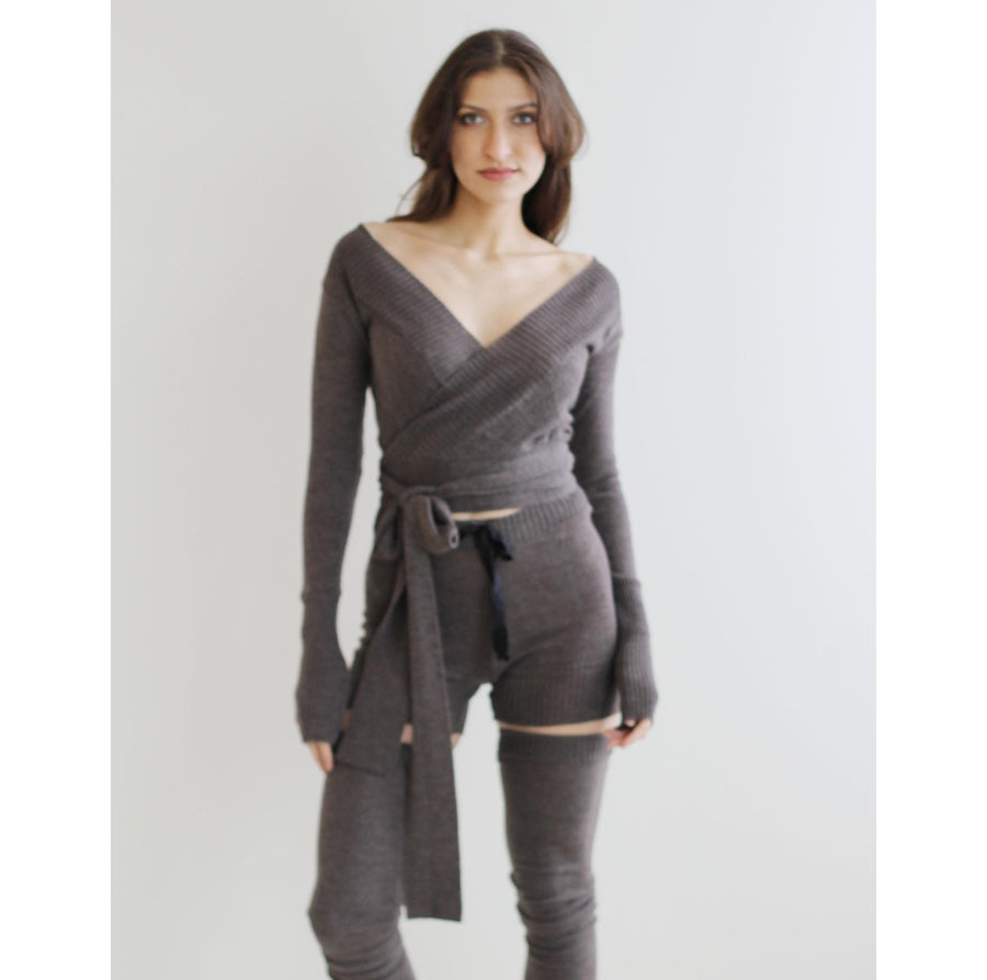 Merino Wool Shrug: Cropped Wrap Sweater, Made in USA, small and XL