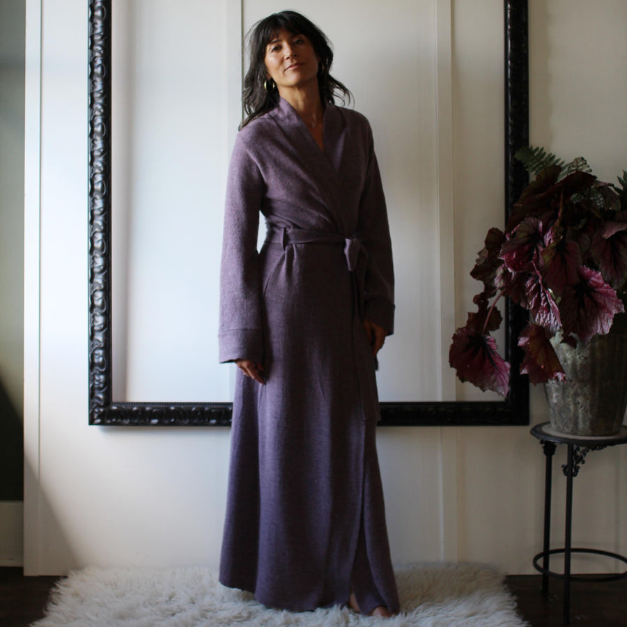 Merino Wool Knit Robe: Full Length, Soft Sleepwear, size XL