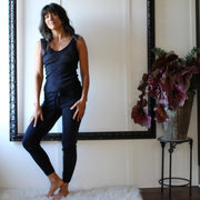 Merino Wool Lounge Pants: USA Made Sweater Knit with Drawstring, Size Small