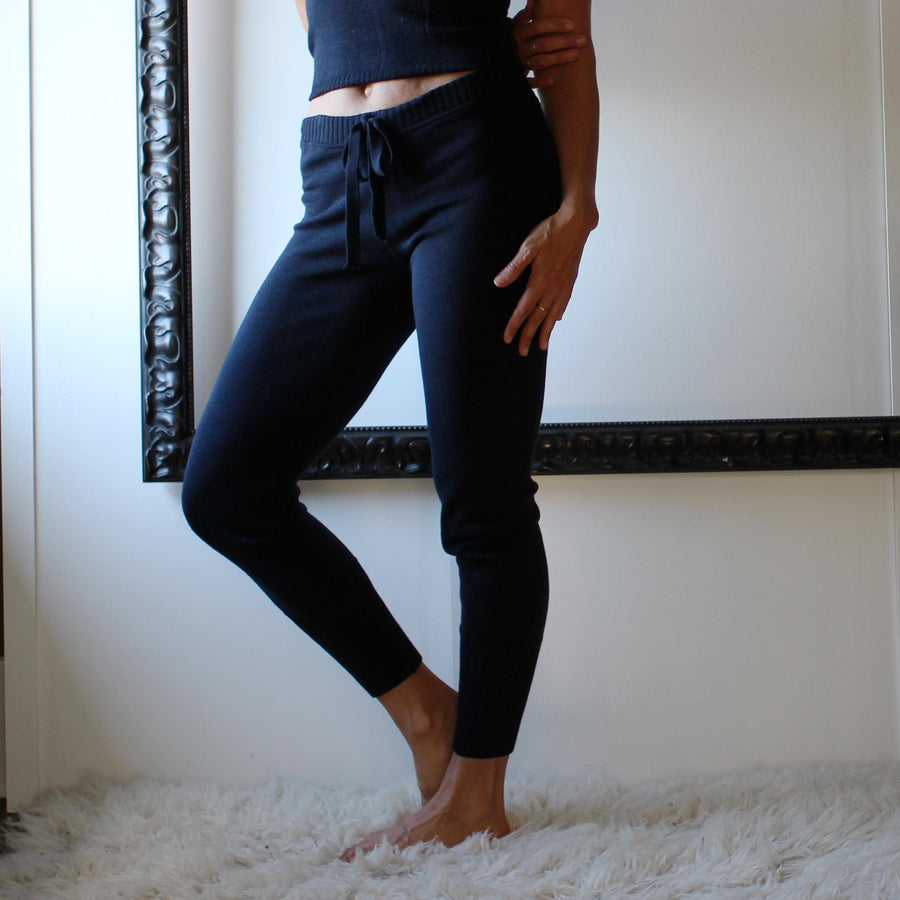 Merino Wool Lounge Pants in Sweater Knit with Wool Drawstring, Made to Order, Made in the USA