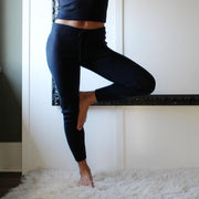 Merino Wool Lounge Pants: USA Made Sweater Knit with Drawstring, Size Small