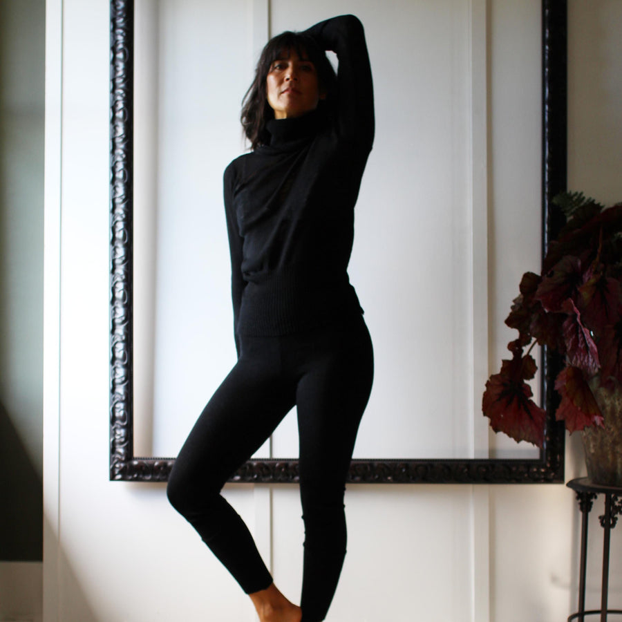 Merino Wool Leggings, Wool Pants, Black Leggings, Warm Clothing, Made to Order, Made in the USA