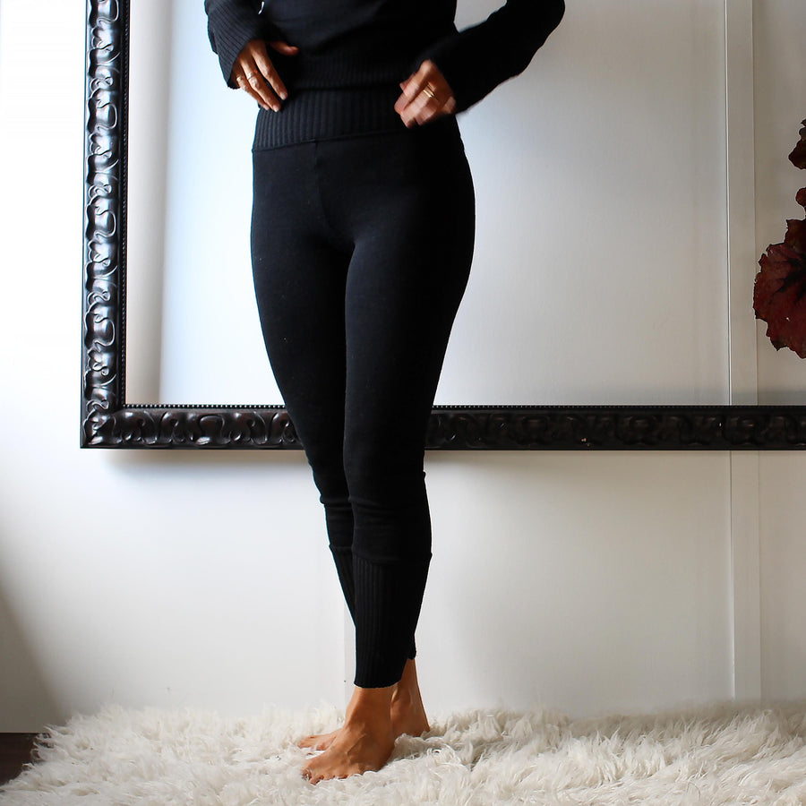 Merino Wool Leggings, Wool Pants, Black Leggings, Warm Clothing, Made to Order, Made in the USA