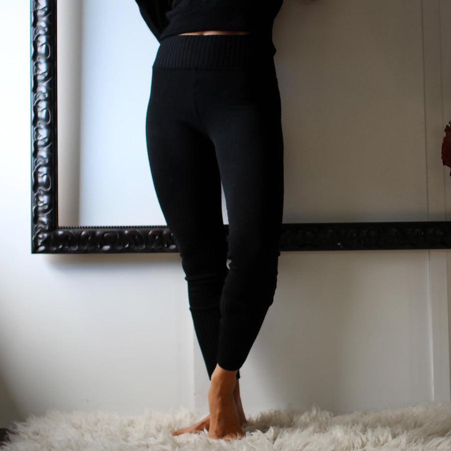 Merino Wool Leggings, Wool Pants, Black Leggings, Warm Clothing, Made to Order, Made in the USA