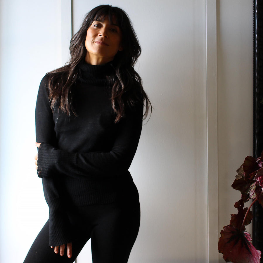 Merino wool turtleneck sweater