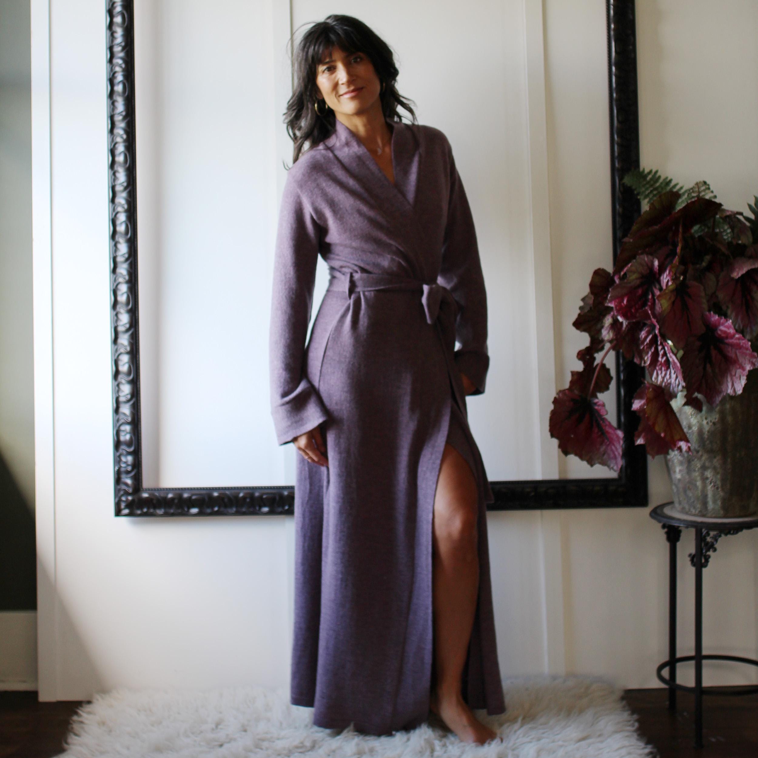 Long Merino Wool Robe, Womens Full Length Robe