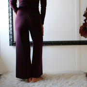 Handmade Merino Wool Lounge Pants: USA Made Sweater Palazzo Pants, Size Small and Medium