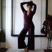 Handmade Merino Wool Lounge Pants: USA Made Sweater Palazzo Pants, Size Small and Medium